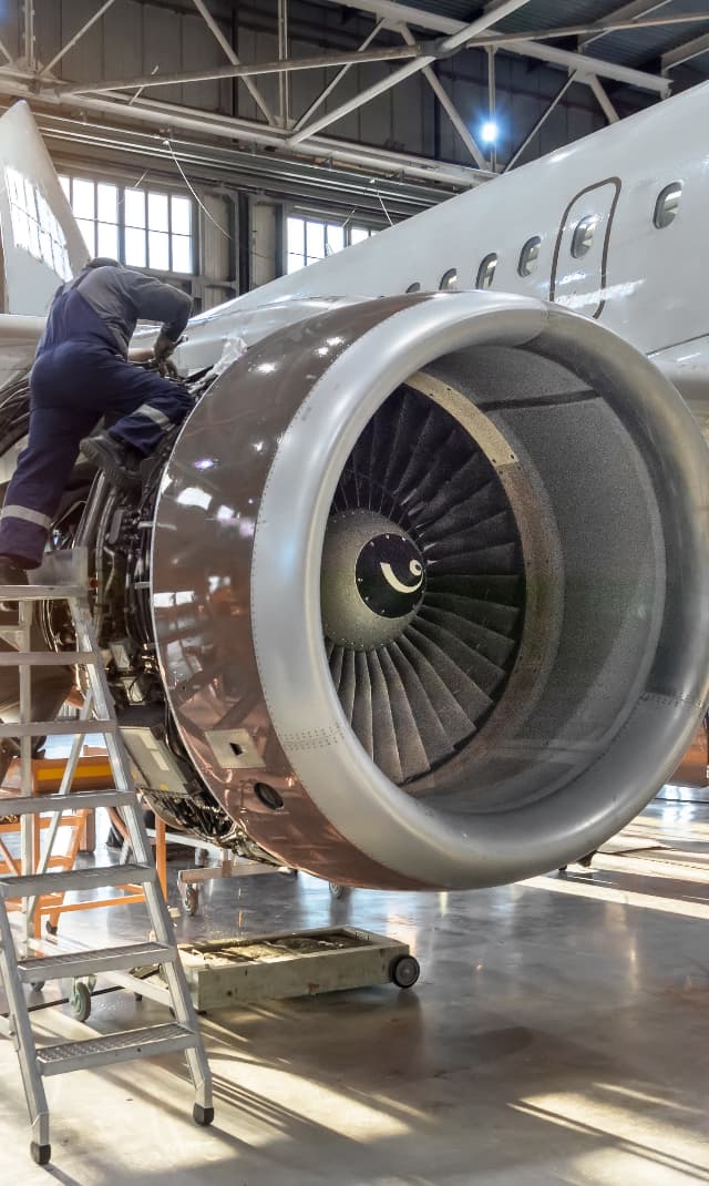 engine being repaired