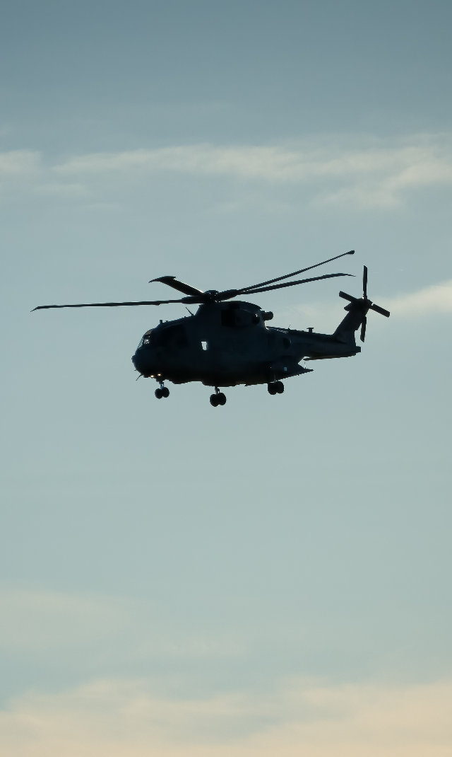 silhouette of British Joint Helicopter
