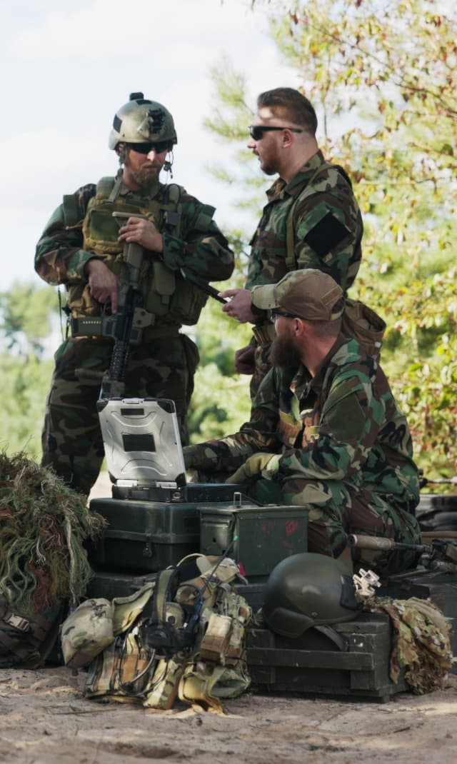 Soldiers with equipment